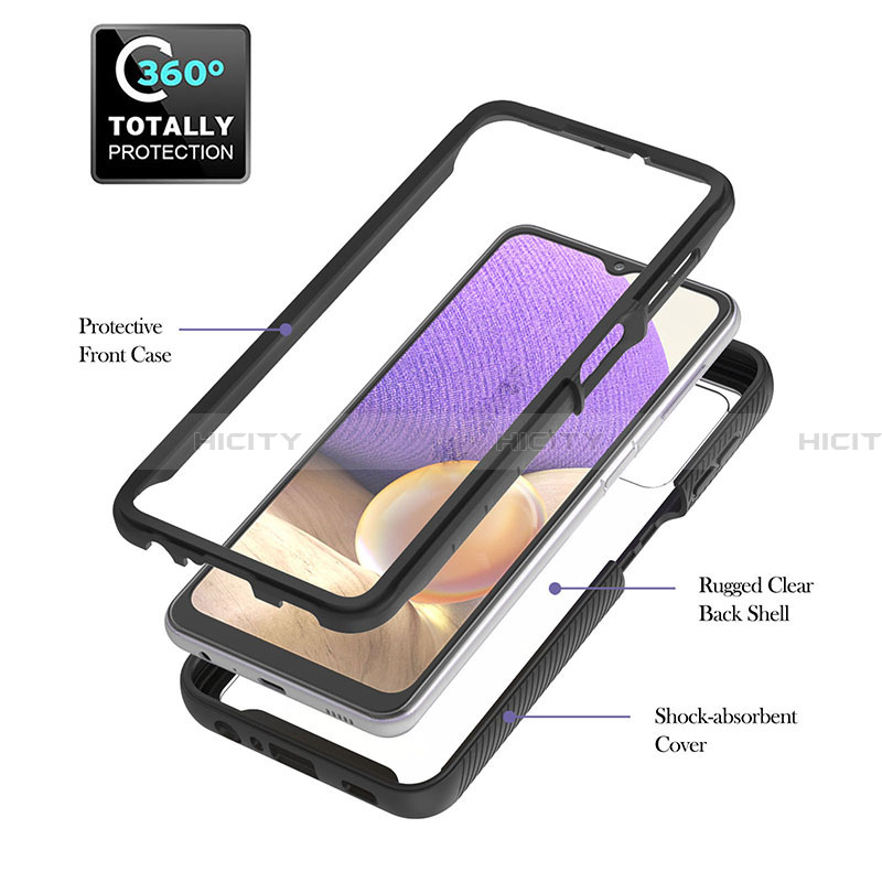 Carcasa Bumper Funda Silicona Transparente 360 Grados ZJ1 para Samsung Galaxy A32 4G