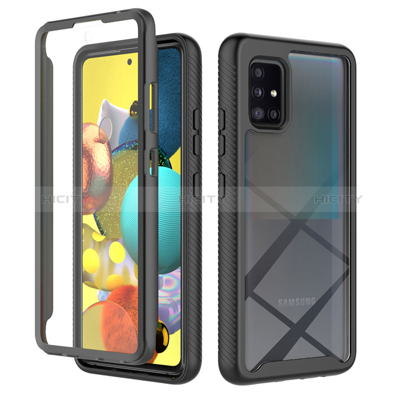 Carcasa Bumper Funda Silicona Transparente 360 Grados ZJ1 para Samsung Galaxy A51 5G Negro