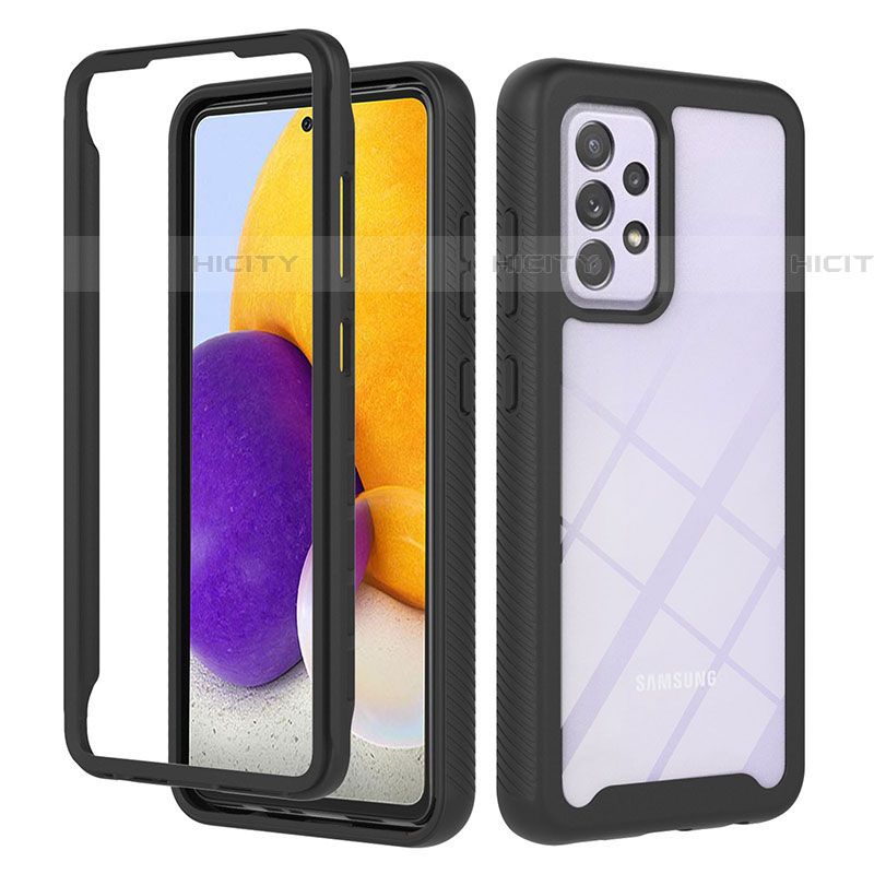 Carcasa Bumper Funda Silicona Transparente 360 Grados ZJ1 para Samsung Galaxy A72 5G Negro