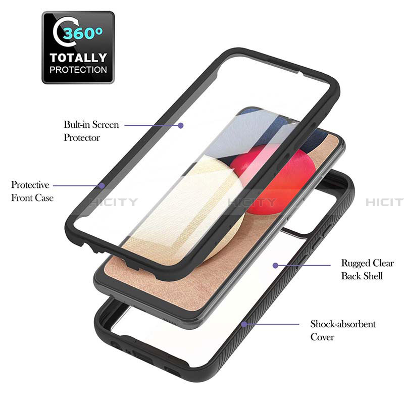 Carcasa Bumper Funda Silicona Transparente 360 Grados ZJ1 para Samsung Galaxy F02S SM-E025F