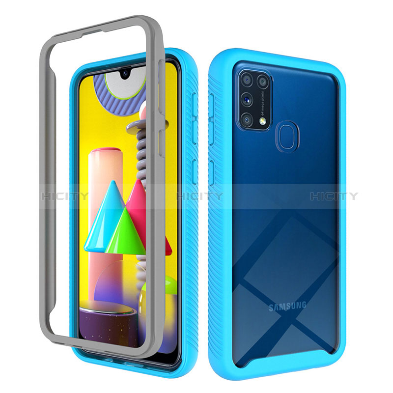 Carcasa Bumper Funda Silicona Transparente 360 Grados ZJ1 para Samsung Galaxy M31 Azul Cielo