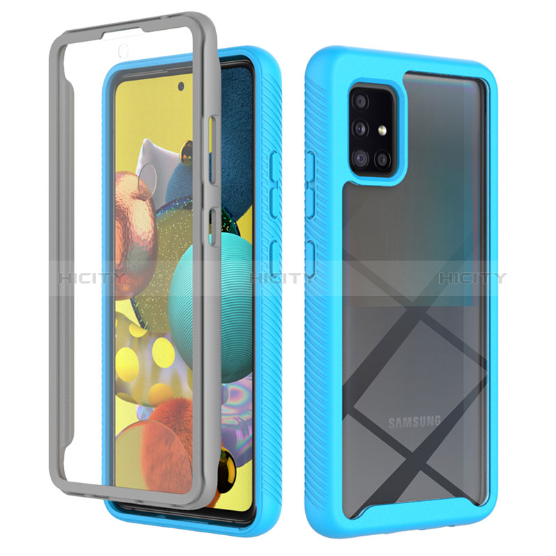 Carcasa Bumper Funda Silicona Transparente 360 Grados ZJ1 para Samsung Galaxy M40S Azul Cielo