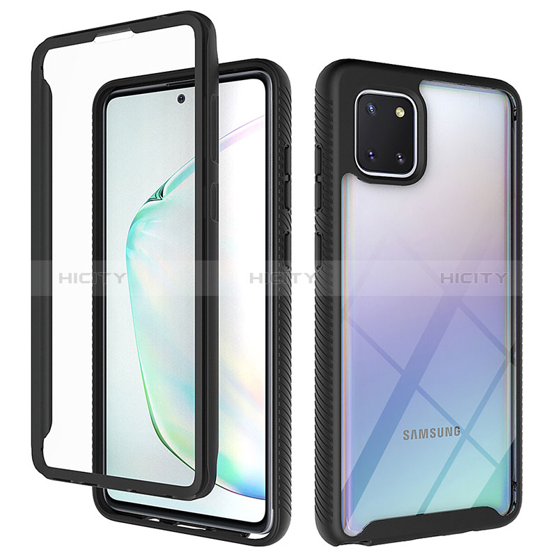 Carcasa Bumper Funda Silicona Transparente 360 Grados ZJ1 para Samsung Galaxy Note 10 Lite Negro