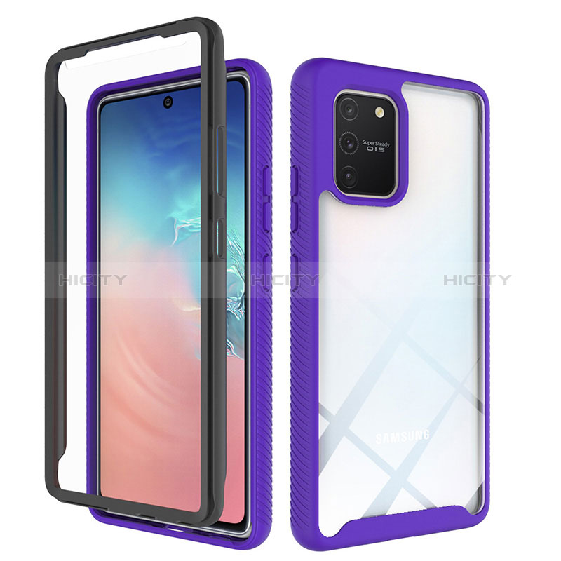 Carcasa Bumper Funda Silicona Transparente 360 Grados ZJ1 para Samsung Galaxy S10 Lite Purpura Claro