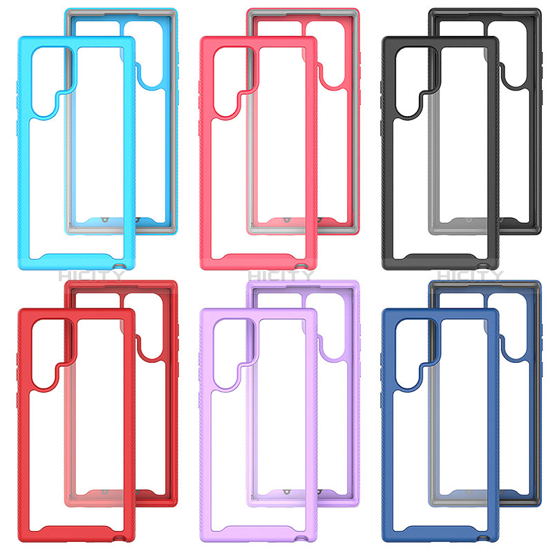 Carcasa Bumper Funda Silicona Transparente 360 Grados ZJ1 para Samsung Galaxy S22 Ultra 5G