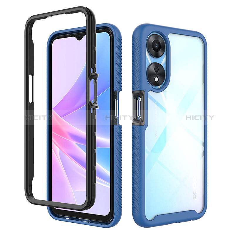 Carcasa Bumper Funda Silicona Transparente 360 Grados ZJ2 para Oppo A78 5G Azul