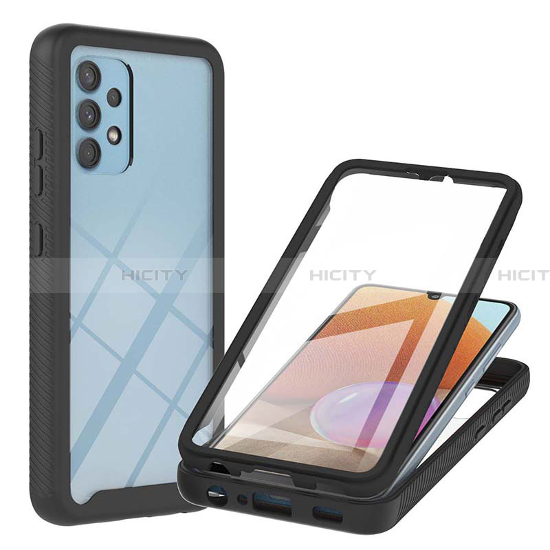 Carcasa Bumper Funda Silicona Transparente 360 Grados ZJ2 para Samsung Galaxy A32 4G Negro