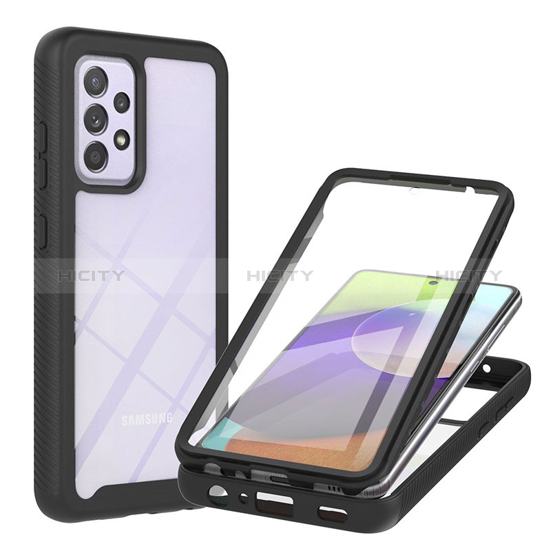 Carcasa Bumper Funda Silicona Transparente 360 Grados ZJ2 para Samsung Galaxy A52s 5G Negro