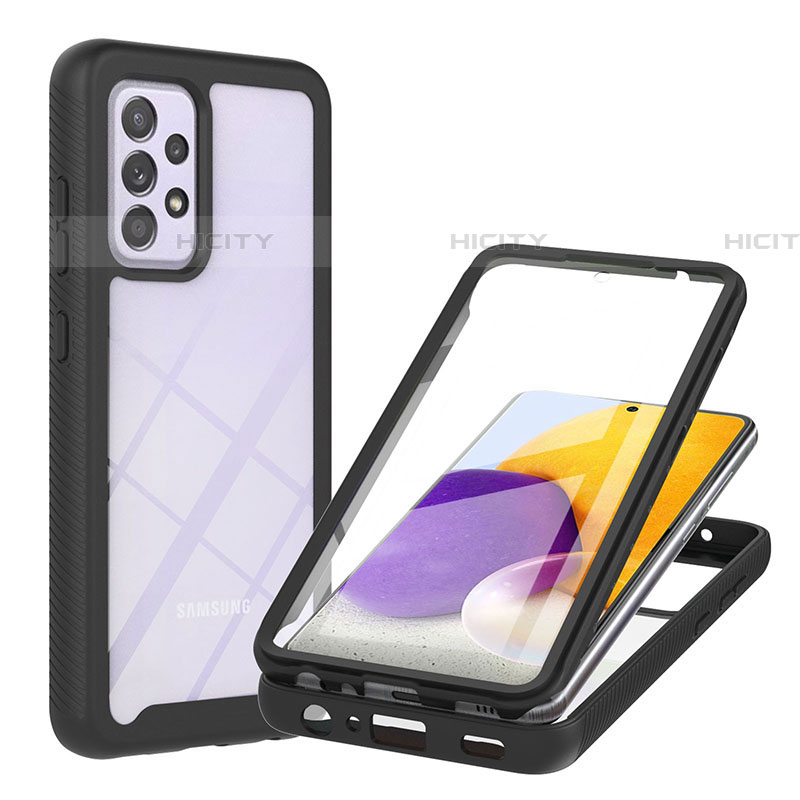 Carcasa Bumper Funda Silicona Transparente 360 Grados ZJ2 para Samsung Galaxy A72 4G Negro