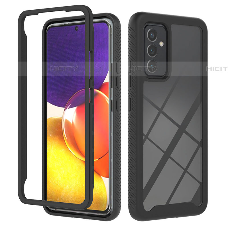 Carcasa Bumper Funda Silicona Transparente 360 Grados ZJ2 para Samsung Galaxy A82 5G Negro