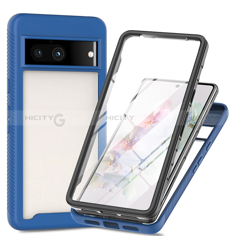 Carcasa Bumper Funda Silicona Transparente 360 Grados ZJ3 para Google Pixel 7a 5G Azul