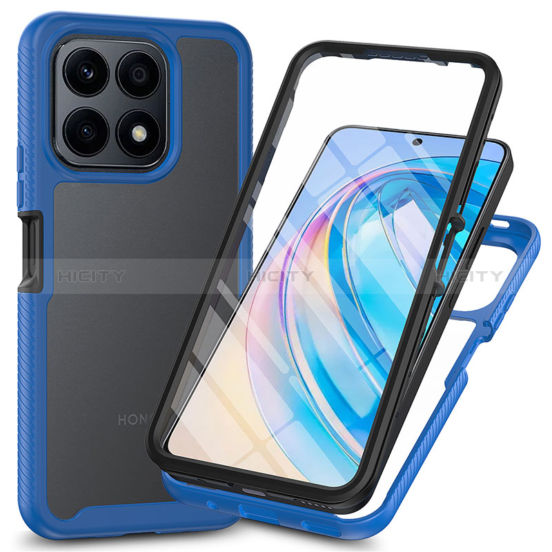 Carcasa Bumper Funda Silicona Transparente 360 Grados ZJ3 para Huawei Honor X8a 4G Azul