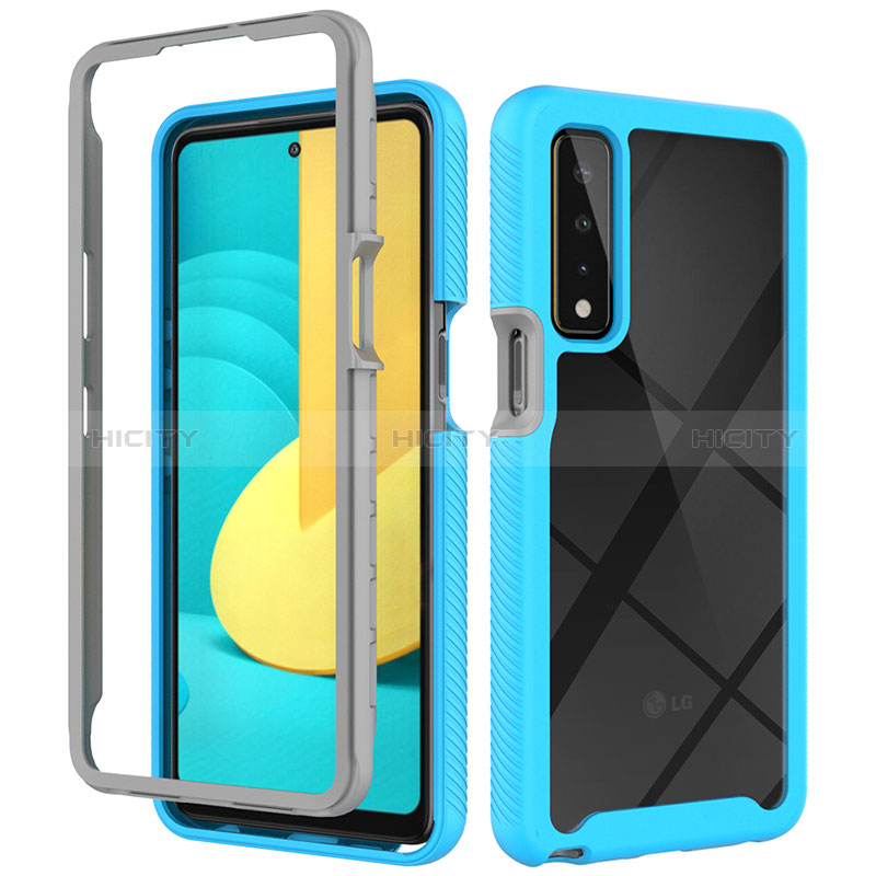 Carcasa Bumper Funda Silicona Transparente 360 Grados ZJ3 para LG Stylo 7 Azul Cielo