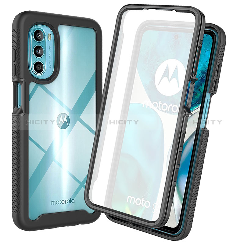 Carcasa Bumper Funda Silicona Transparente 360 Grados ZJ3 para Motorola MOTO G52 Negro