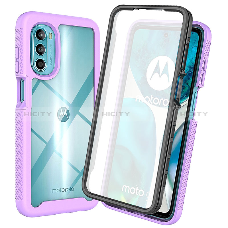 Carcasa Bumper Funda Silicona Transparente 360 Grados ZJ3 para Motorola Moto G82 5G Morado