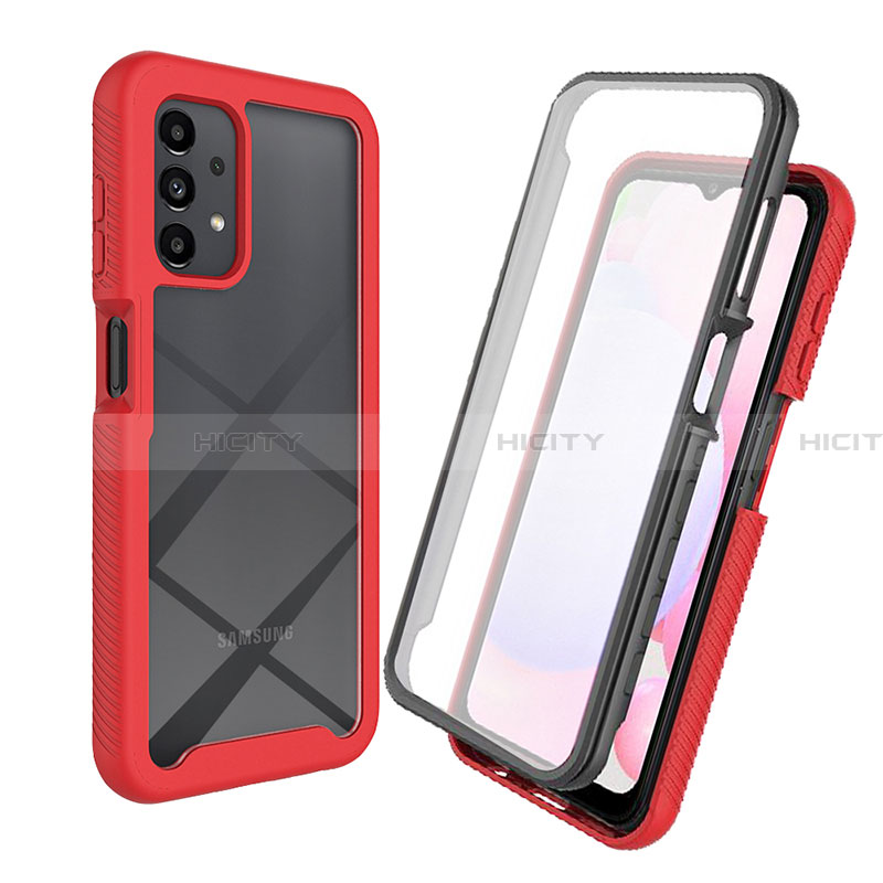 Carcasa Bumper Funda Silicona Transparente 360 Grados ZJ3 para Samsung Galaxy A13 4G Rojo