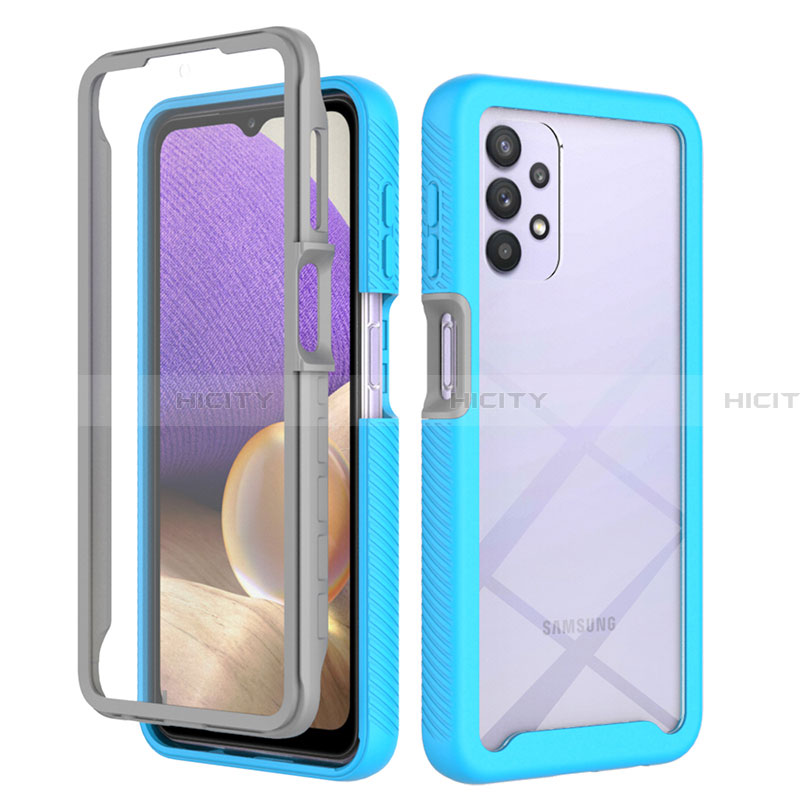 Carcasa Bumper Funda Silicona Transparente 360 Grados ZJ3 para Samsung Galaxy A32 5G Azul Cielo