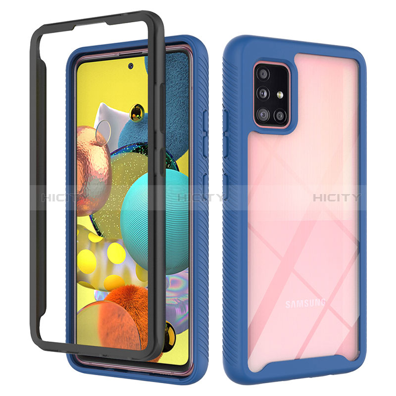 Carcasa Bumper Funda Silicona Transparente 360 Grados ZJ3 para Samsung Galaxy A51 4G Azul