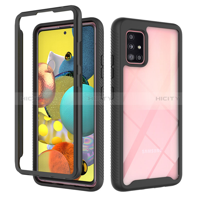 Carcasa Bumper Funda Silicona Transparente 360 Grados ZJ3 para Samsung Galaxy A51 5G Negro