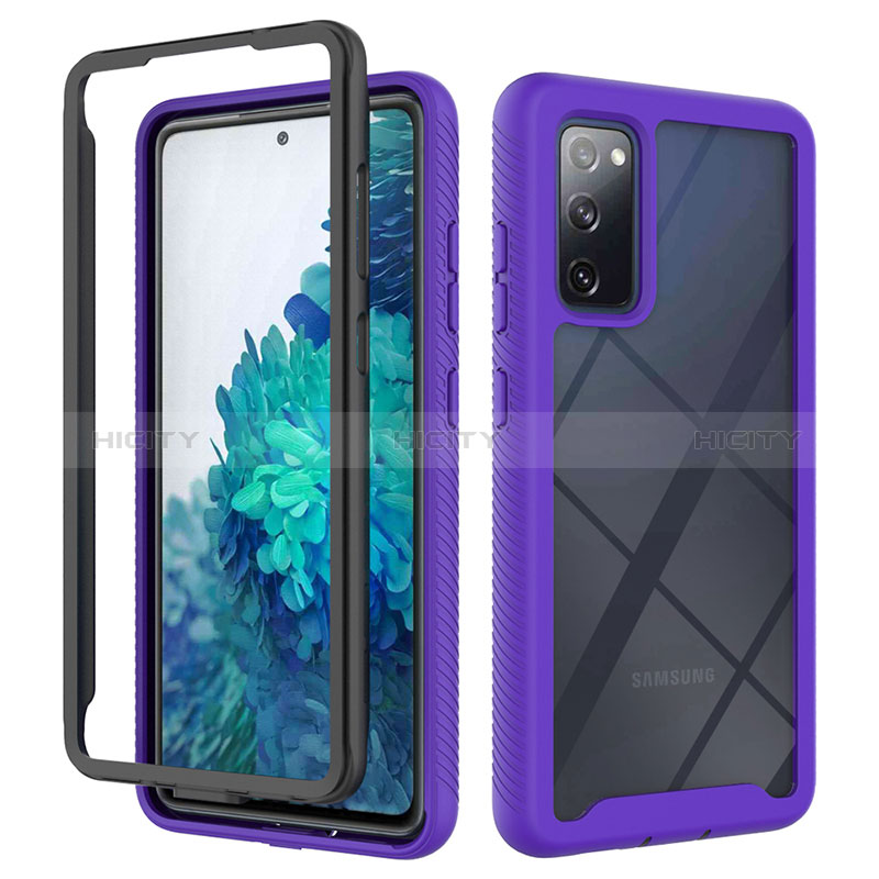 Carcasa Bumper Funda Silicona Transparente 360 Grados ZJ3 para Samsung Galaxy S20 FE 5G Purpura Claro