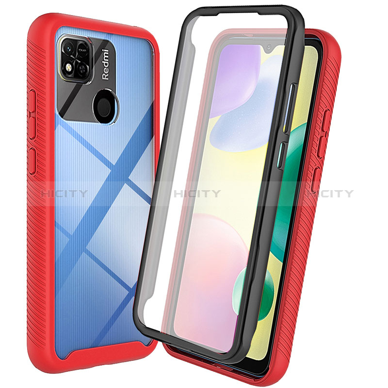 Carcasa Bumper Funda Silicona Transparente 360 Grados ZJ3 para Xiaomi POCO C31 Rojo