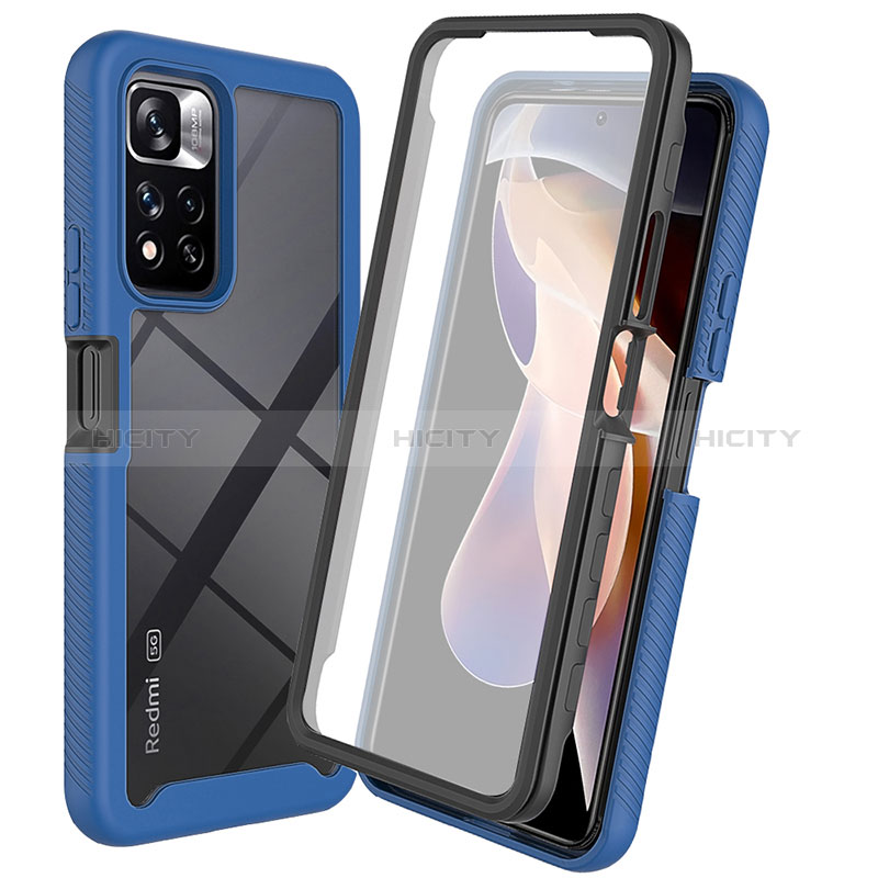 Carcasa Bumper Funda Silicona Transparente 360 Grados ZJ3 para Xiaomi Poco X4 NFC Azul