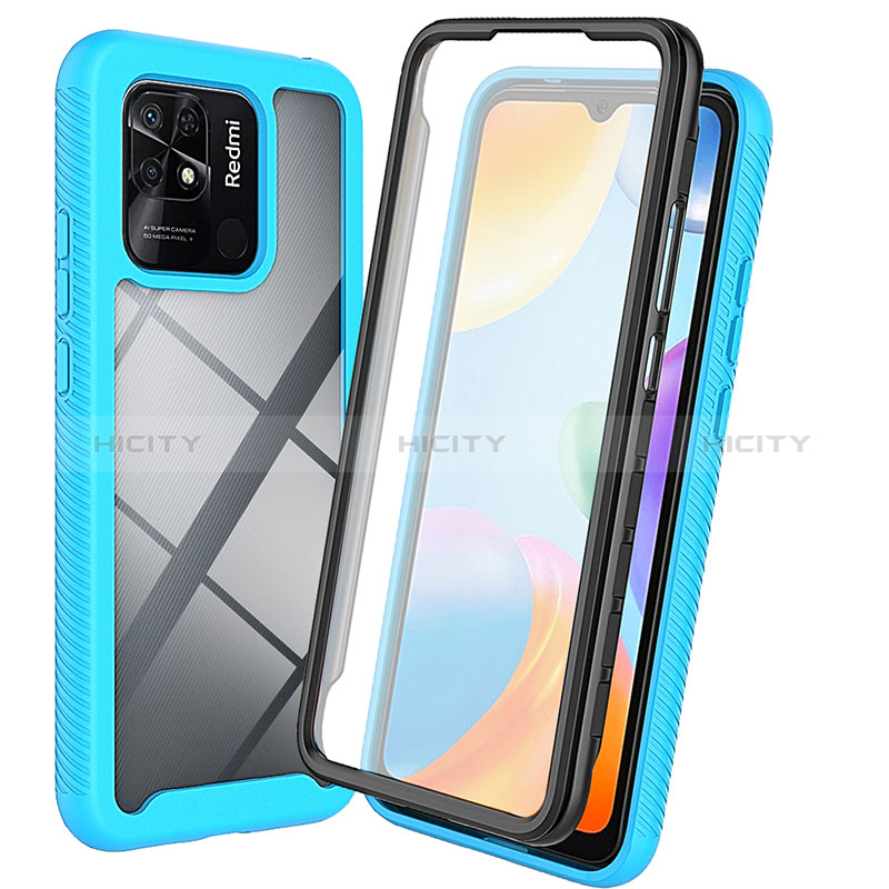 Carcasa Bumper Funda Silicona Transparente 360 Grados ZJ3 para Xiaomi Redmi 10 Power Azul Cielo