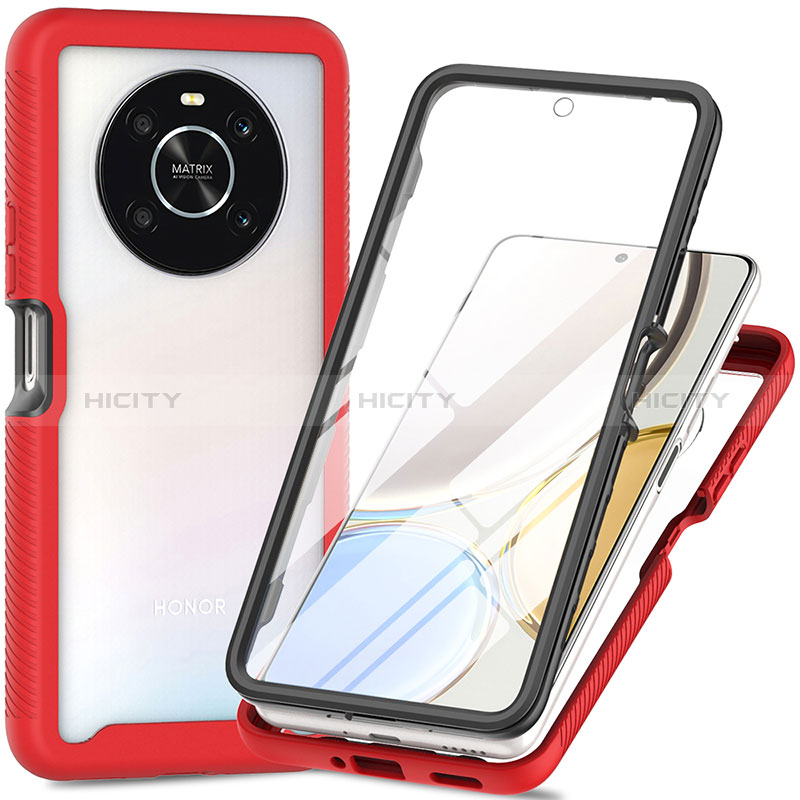 Carcasa Bumper Funda Silicona Transparente 360 Grados ZJ4 para Huawei Honor Magic4 Lite 4G Rojo