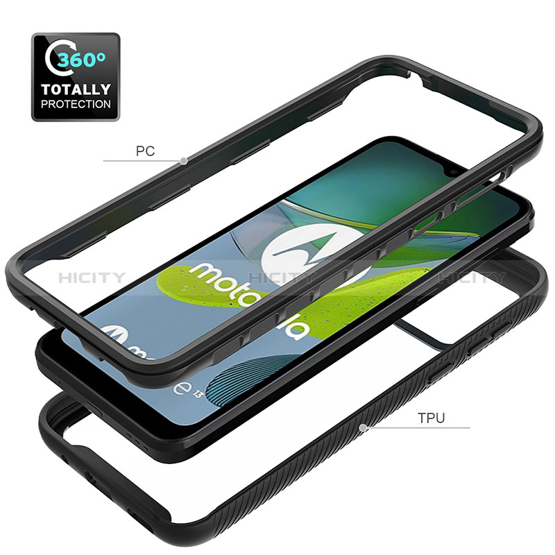 Carcasa Bumper Funda Silicona Transparente 360 Grados ZJ4 para Motorola Moto E13