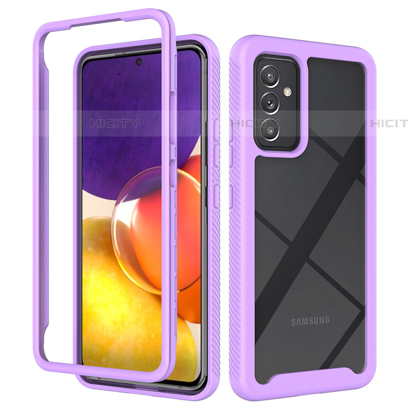 Carcasa Bumper Funda Silicona Transparente 360 Grados ZJ4 para Samsung Galaxy A05s Purpura Claro