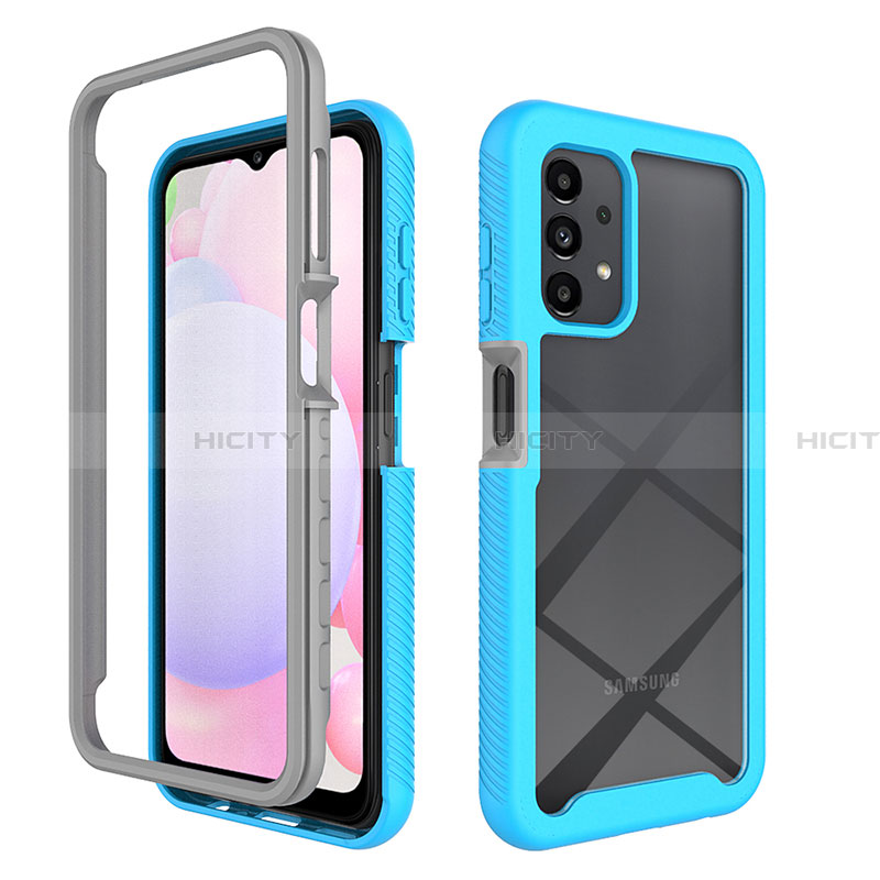 Carcasa Bumper Funda Silicona Transparente 360 Grados ZJ4 para Samsung Galaxy A13 4G Azul Cielo