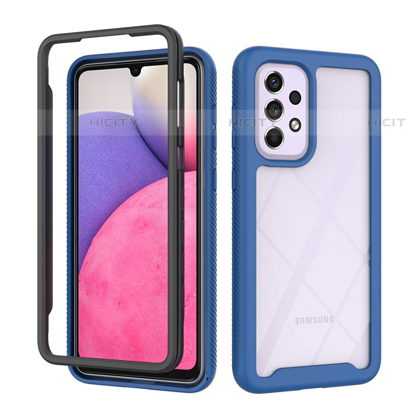 Carcasa Bumper Funda Silicona Transparente 360 Grados ZJ4 para Samsung Galaxy A33 5G Azul