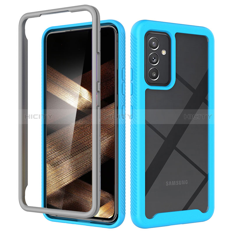 Carcasa Bumper Funda Silicona Transparente 360 Grados ZJ4 para Samsung Galaxy A35 5G Azul Cielo