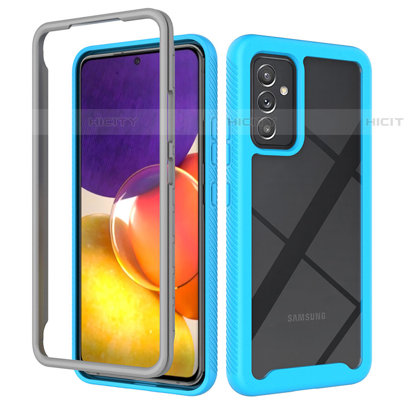 Carcasa Bumper Funda Silicona Transparente 360 Grados ZJ4 para Samsung Galaxy A82 5G Azul Cielo