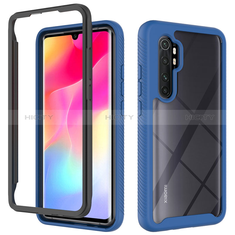 Carcasa Bumper Funda Silicona Transparente 360 Grados ZJ4 para Xiaomi Mi Note 10 Lite Azul