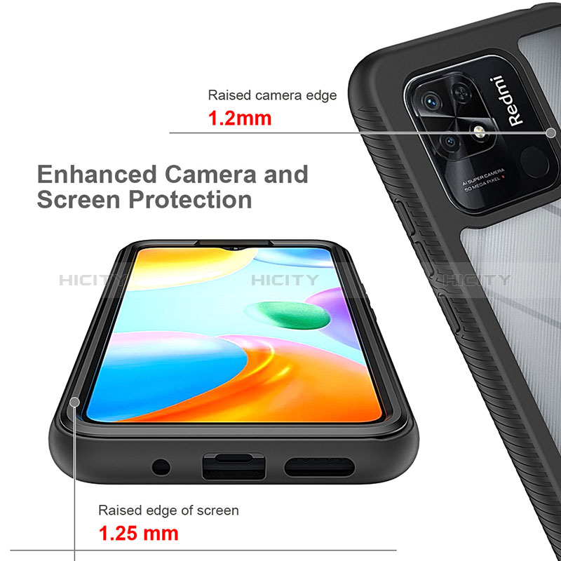 Carcasa Bumper Funda Silicona Transparente 360 Grados ZJ4 para Xiaomi Redmi 10 India