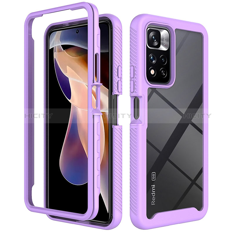 Carcasa Bumper Funda Silicona Transparente 360 Grados ZJ4 para Xiaomi Redmi Note 11 Pro+ Plus 5G