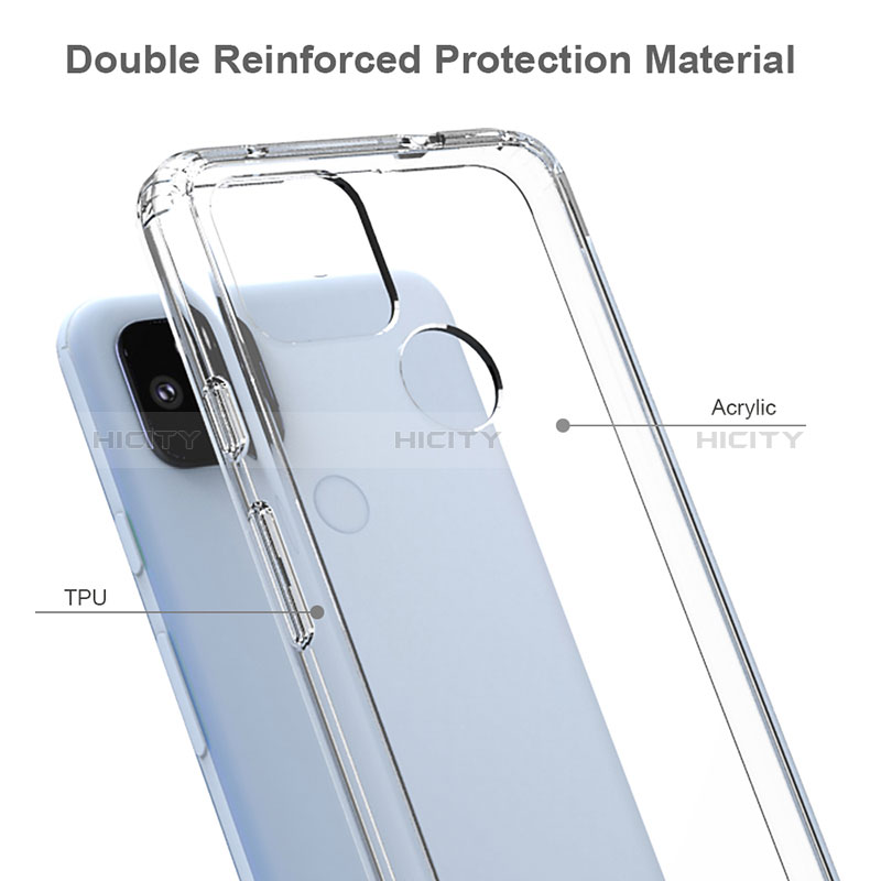 Carcasa Bumper Funda Silicona Transparente 360 Grados ZJ5 para Google Pixel 5 XL 5G