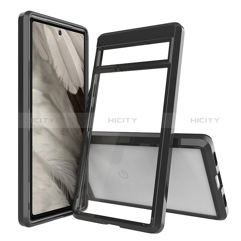 Carcasa Bumper Funda Silicona Transparente 360 Grados ZJ5 para Google Pixel 7a 5G Negro