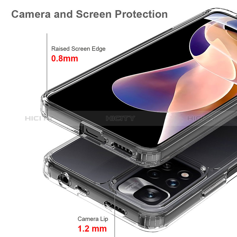 Carcasa Bumper Funda Silicona Transparente 360 Grados ZJ5 para Xiaomi Redmi Note 11 Pro+ Plus 5G