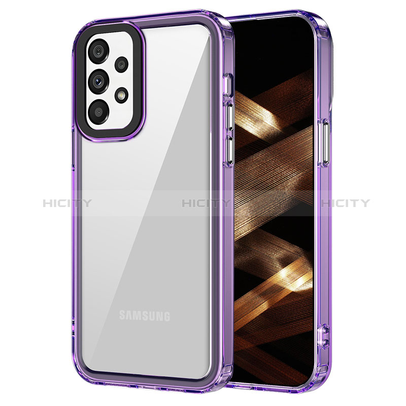 Carcasa Bumper Funda Silicona Transparente AC1 para Samsung Galaxy A52 4G Purpura Claro