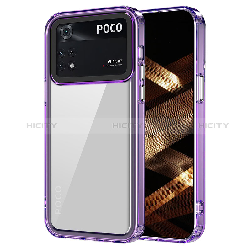 Carcasa Bumper Funda Silicona Transparente AC1 para Xiaomi Poco M4 Pro 4G Purpura Claro