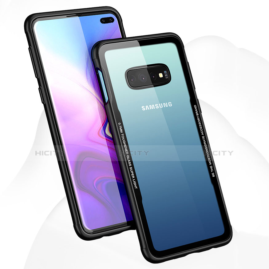 Carcasa Bumper Funda Silicona Transparente Espejo A01 para Samsung Galaxy S10 Plus Negro