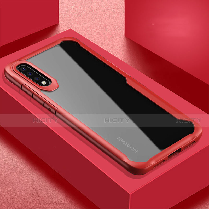 Carcasa Bumper Funda Silicona Transparente Espejo H01 para Huawei P20 Pro Rojo