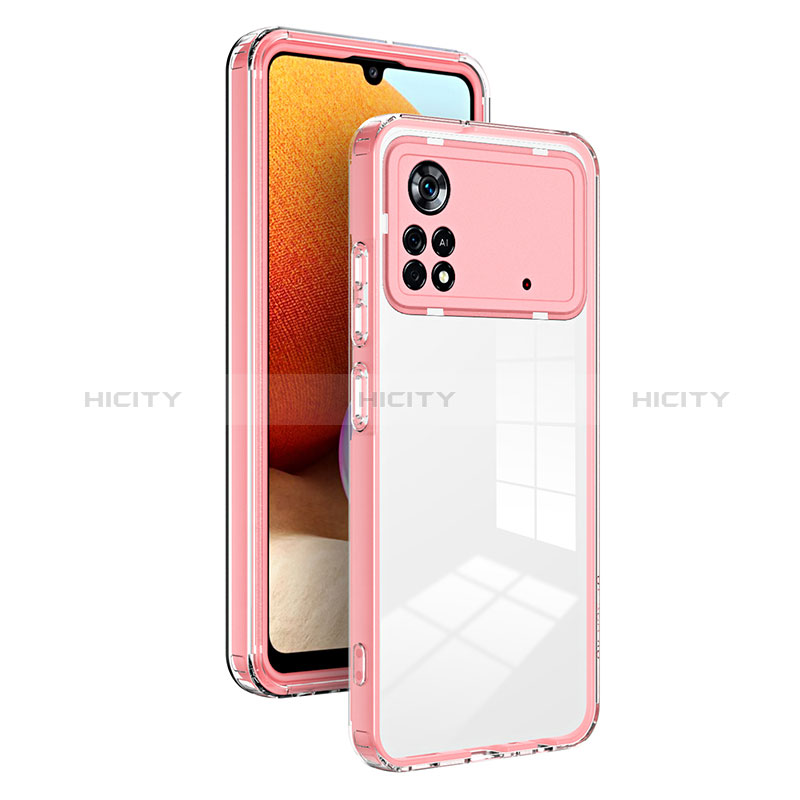 Carcasa Bumper Funda Silicona Transparente Espejo H01P para Xiaomi Poco X4 Pro 5G Oro Rosa