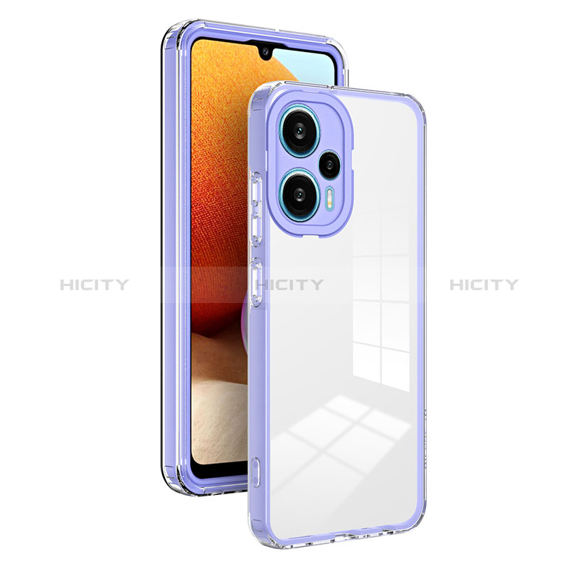 Carcasa Bumper Funda Silicona Transparente Espejo H01P para Xiaomi Redmi Note 12 Turbo 5G Morado