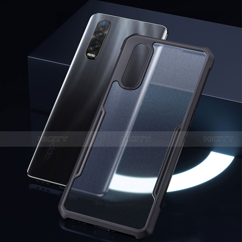 Carcasa Bumper Funda Silicona Transparente Espejo H04 para Oppo Find X2 Pro Negro