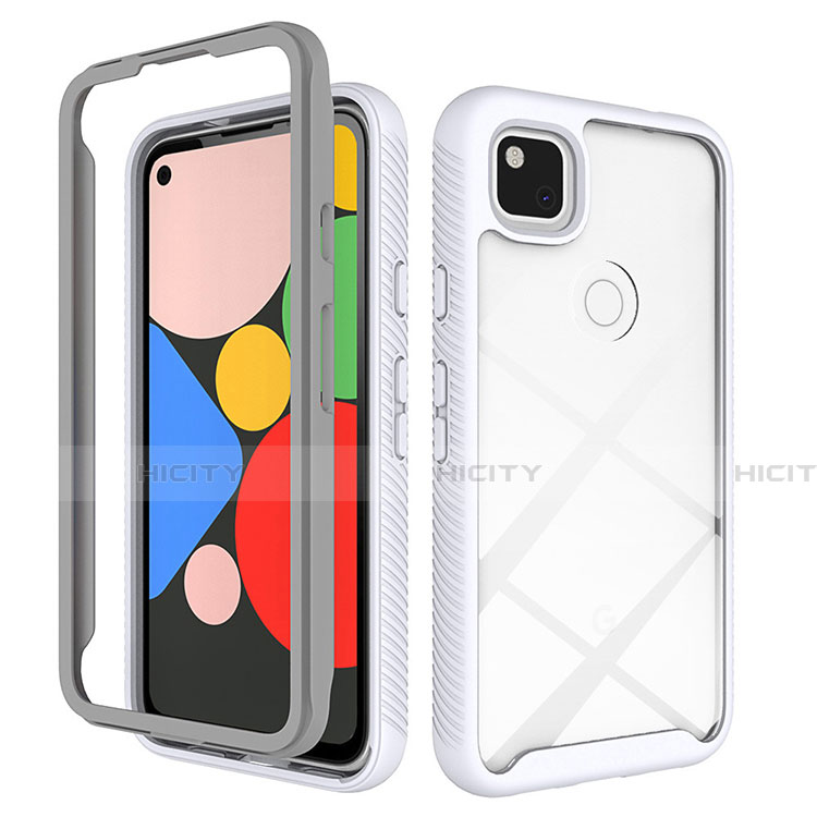 Carcasa Bumper Funda Silicona Transparente Espejo M01 para Google Pixel 4a Blanco