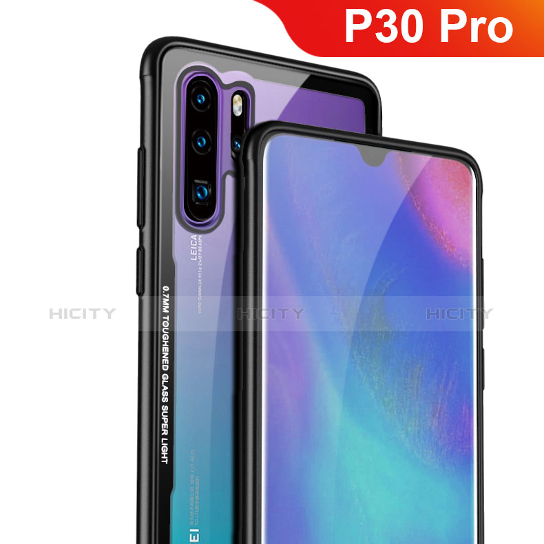 Carcasa Bumper Funda Silicona Transparente Espejo M01 para Huawei P30 Pro Negro