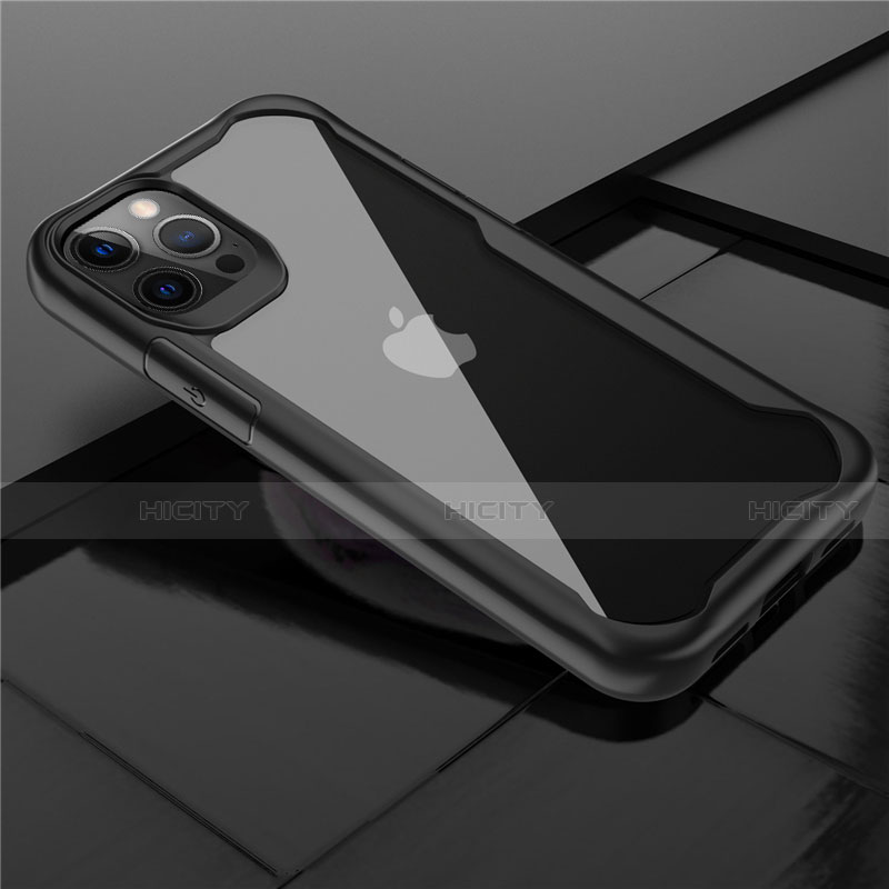 Carcasa Bumper Funda Silicona Transparente Espejo M02 para Apple iPhone 12 Pro Max Negro